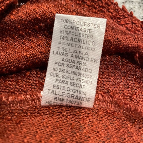 bluehaven | knit trapeze shirt | large | rust and multi-color - Picture 13 of 13